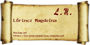 Lőrincz Magdolna névjegykártya